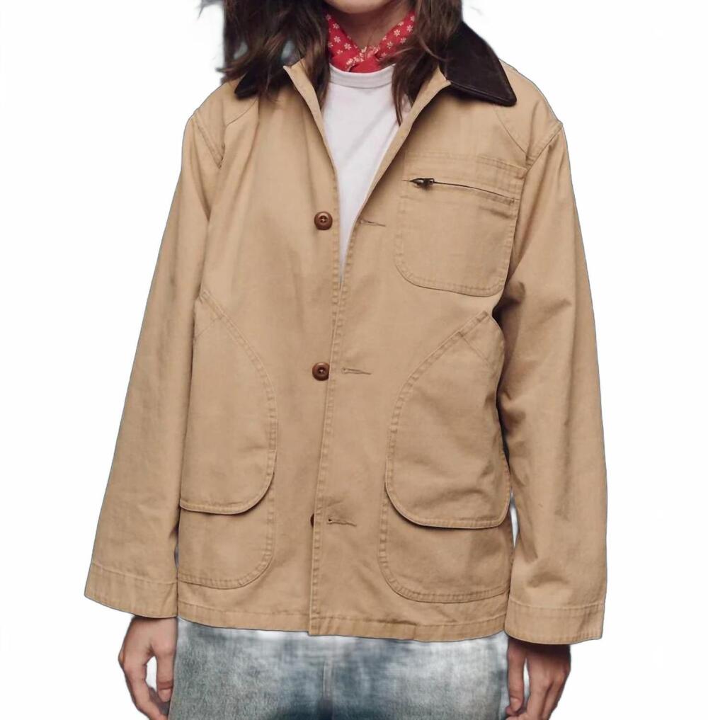 NEW THE GREAT. the barn jacket in khaki